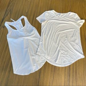 lululemon athletica White Short Sleeve and Tank Top Set